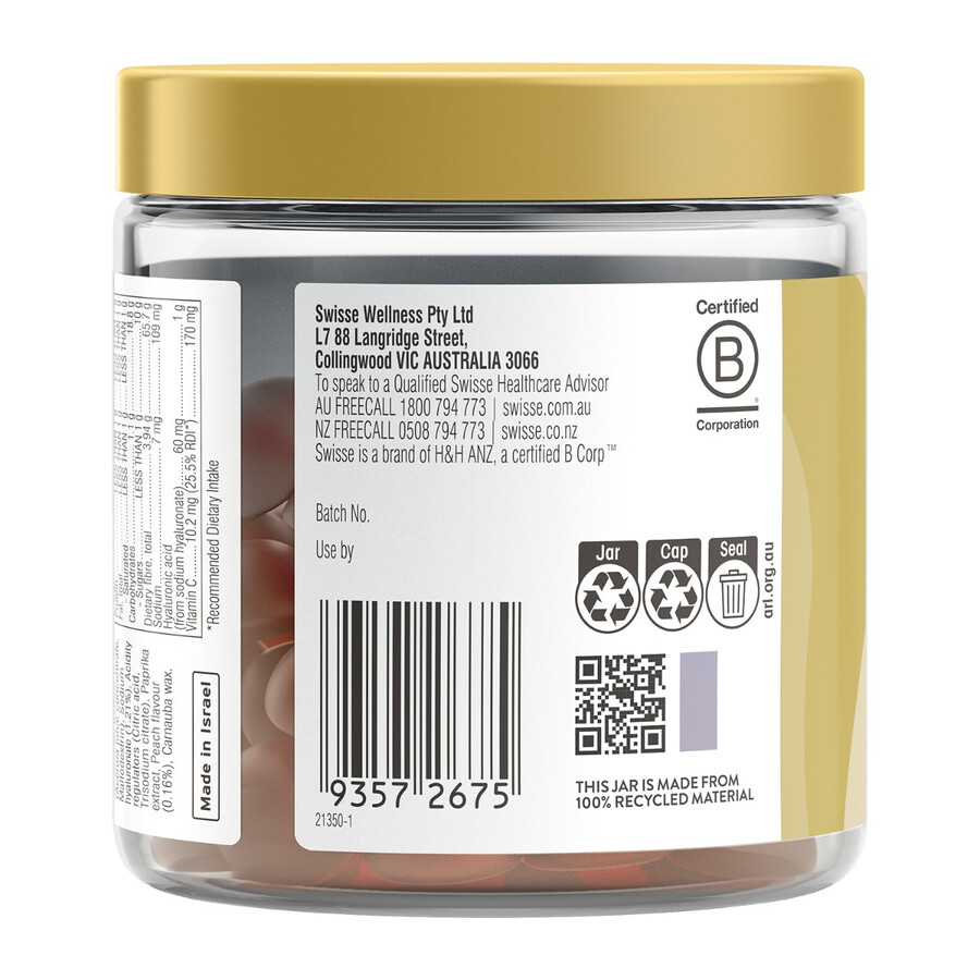 swisse hyaluronic acid skin glow gummies with vitamin c