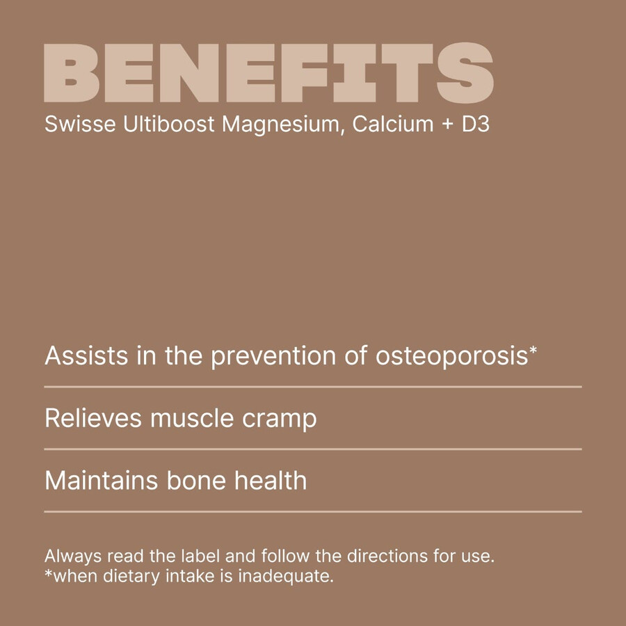 swisse ultiboost magnesium calcium vitamin d3 muscle support