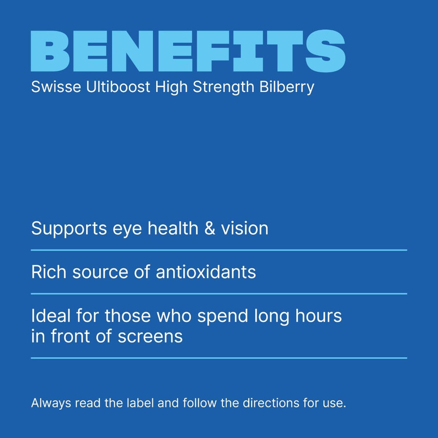 swisse ultiboost high strength bilberry eye health support
