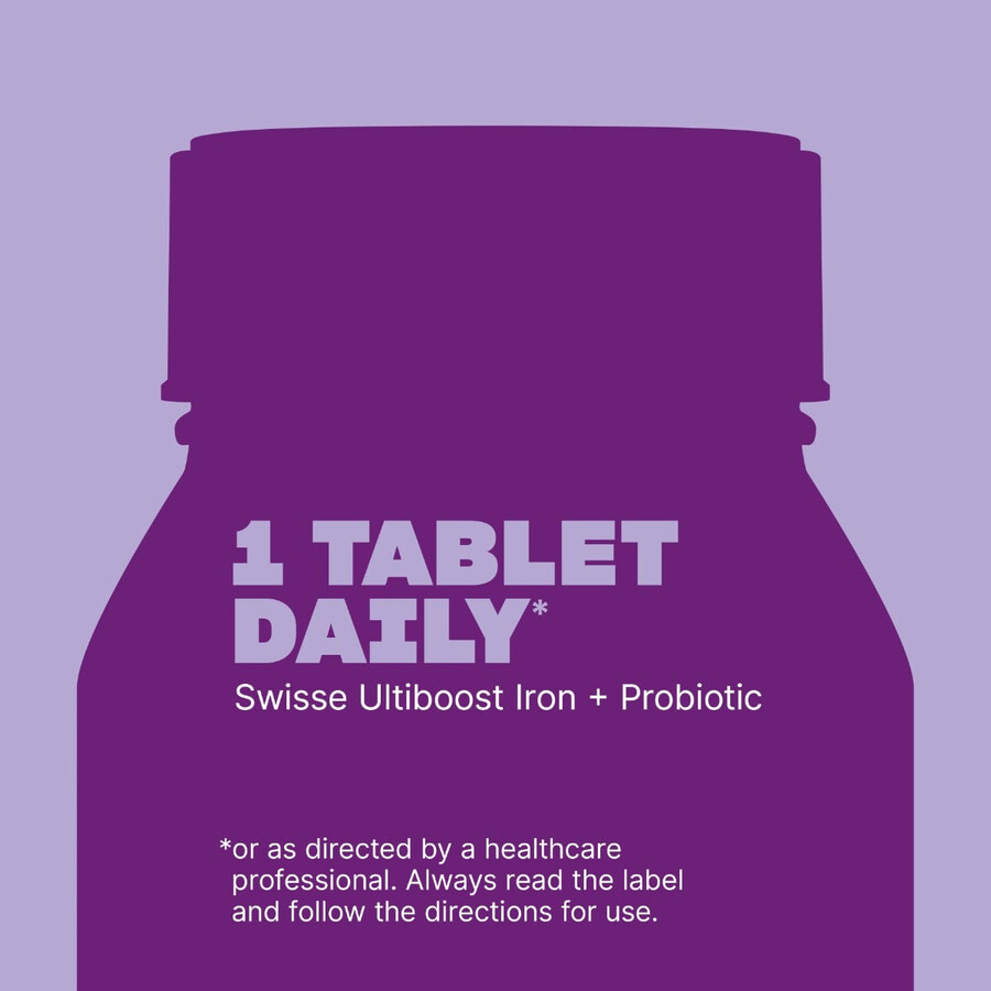 swisse ultiboost iron probiotic featuring amino acid chelate