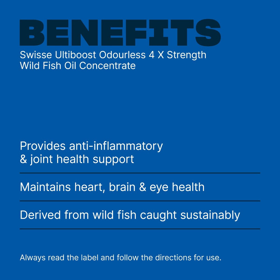 swisse ultiboost odourless 4 x strength wild fish oil concentrate