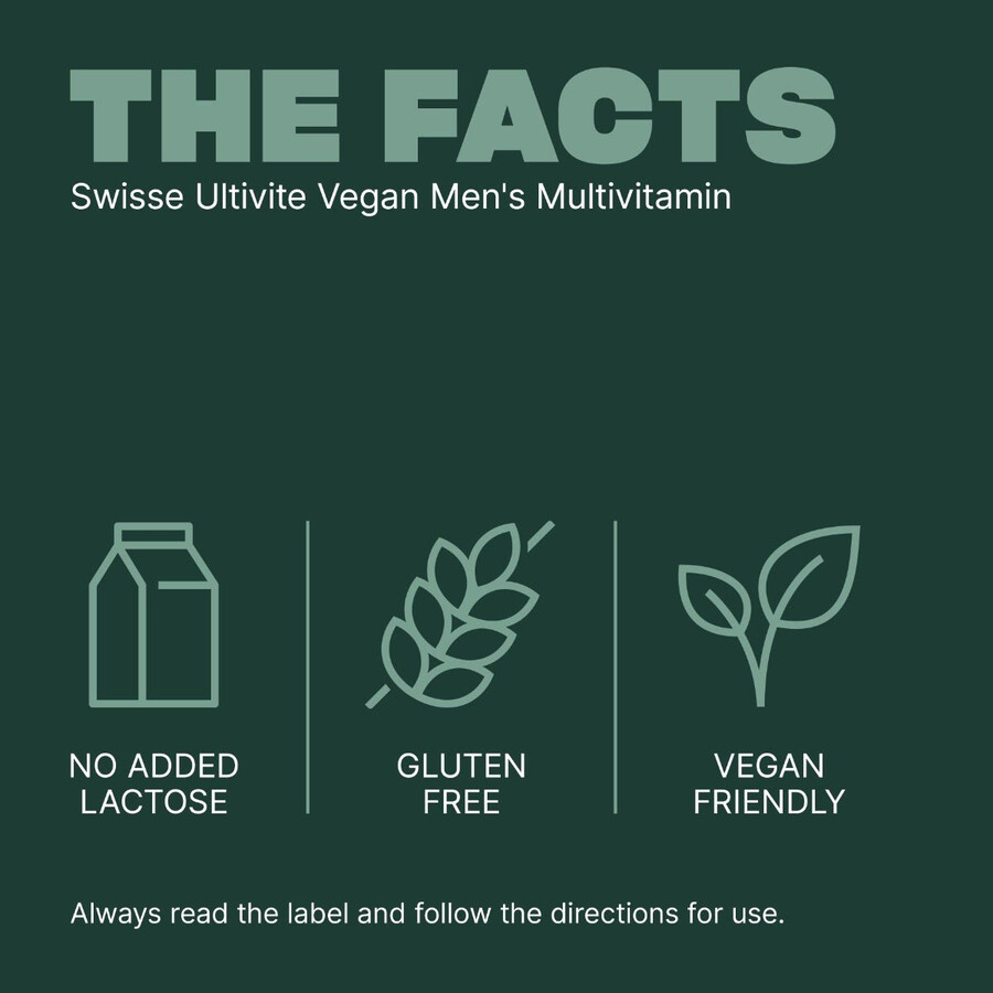 swisse ultivite vegan mens multivitamin support energy production