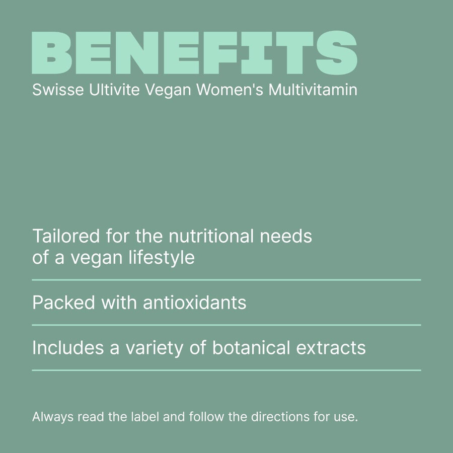 swisse ultivite vegan womens multivitamin support energy production